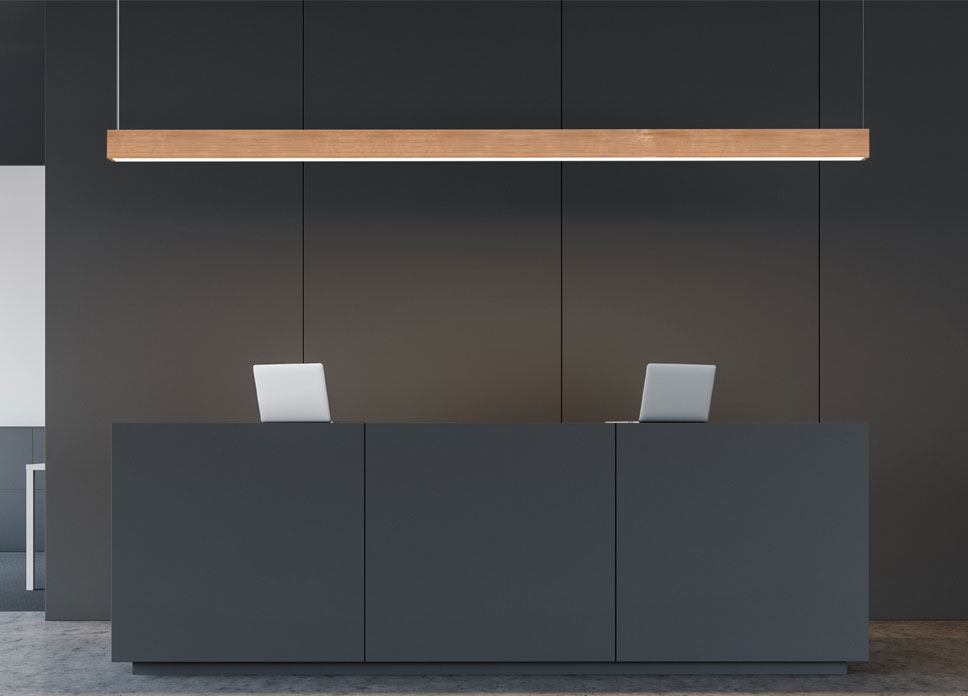 Material Mimicin White Oak, Front Desk